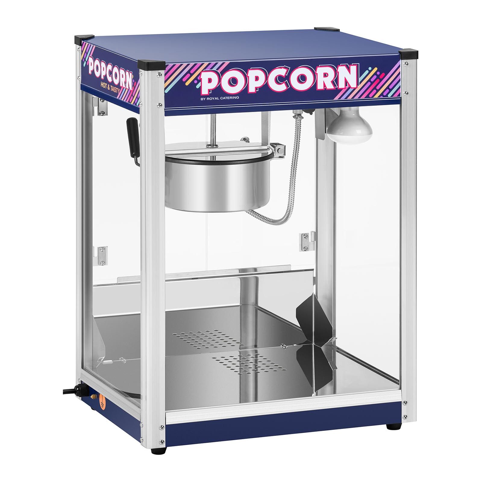 Royal Catering Popcornmaschine Popcornmaker 1350 W 5 kg/h blau Popcornautomat Teflonbeschichtung