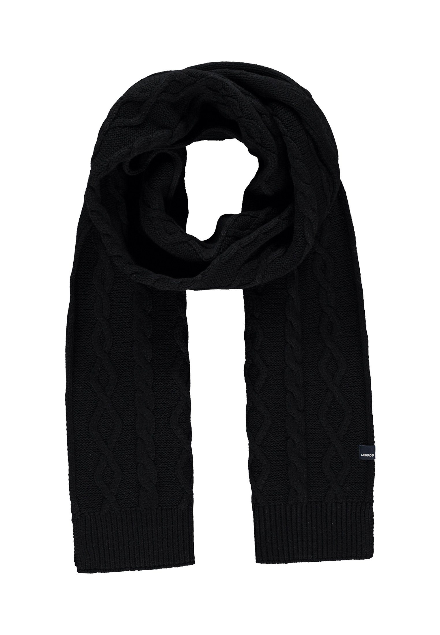 LERROS Strickschal LERROS Strickschal mit Zopfmuster BLACK