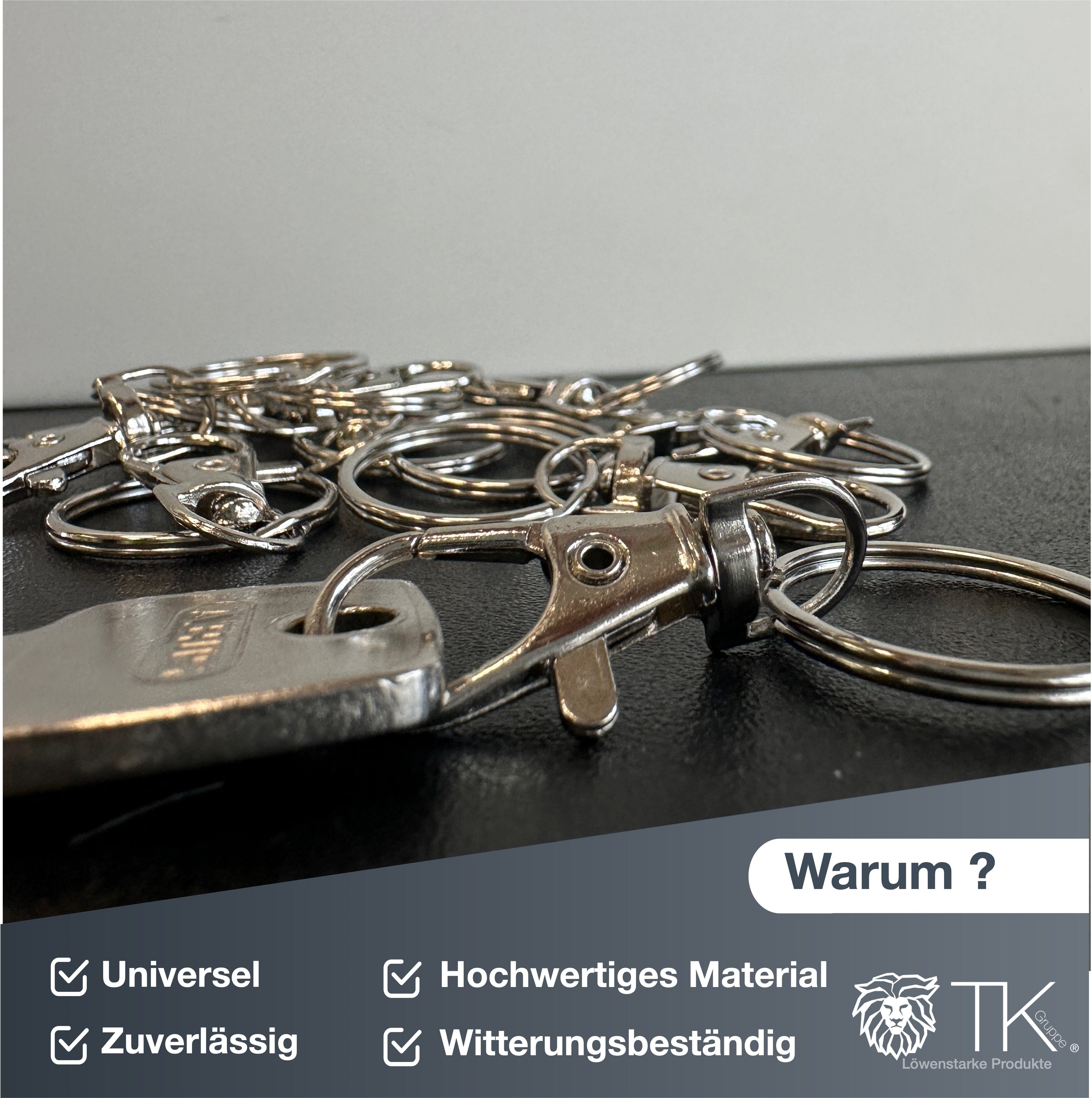 TK Gruppe Schlüsselanhänger Set 66x Karabiner Drehgelenk (66-tlg) mit - Schlüsselanhänger Schlüsselring Set