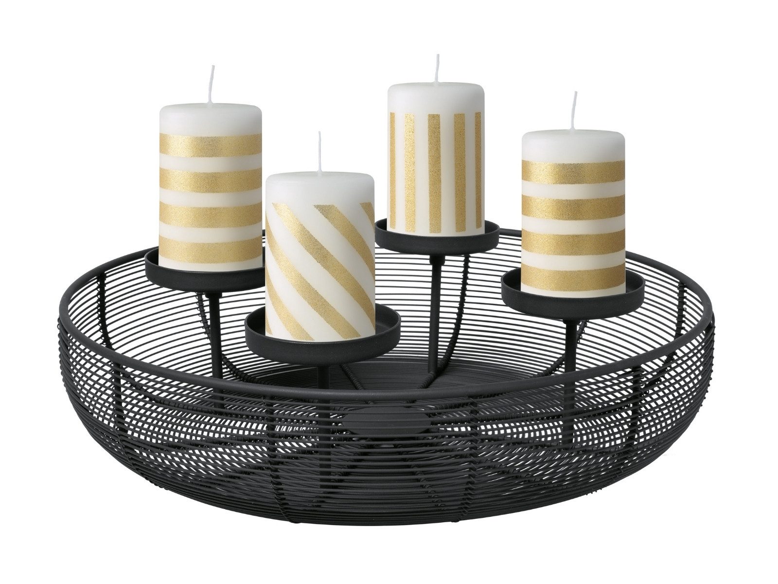 Villeroy & Boch Kerzenhalter Christmas Chic Adventskranz rund schwarz