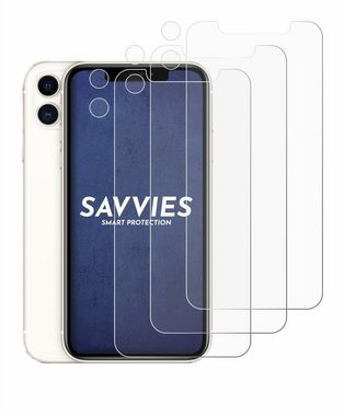 Savvies Schutzfolie für Apple iPhone 11 (Display+Kamera), Displayschutzfolie, 6 Stück, Folie klar