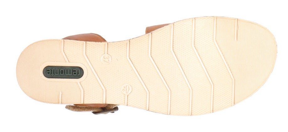 Sandalette mit Remonte braun Klettverschlüssen kombiniert