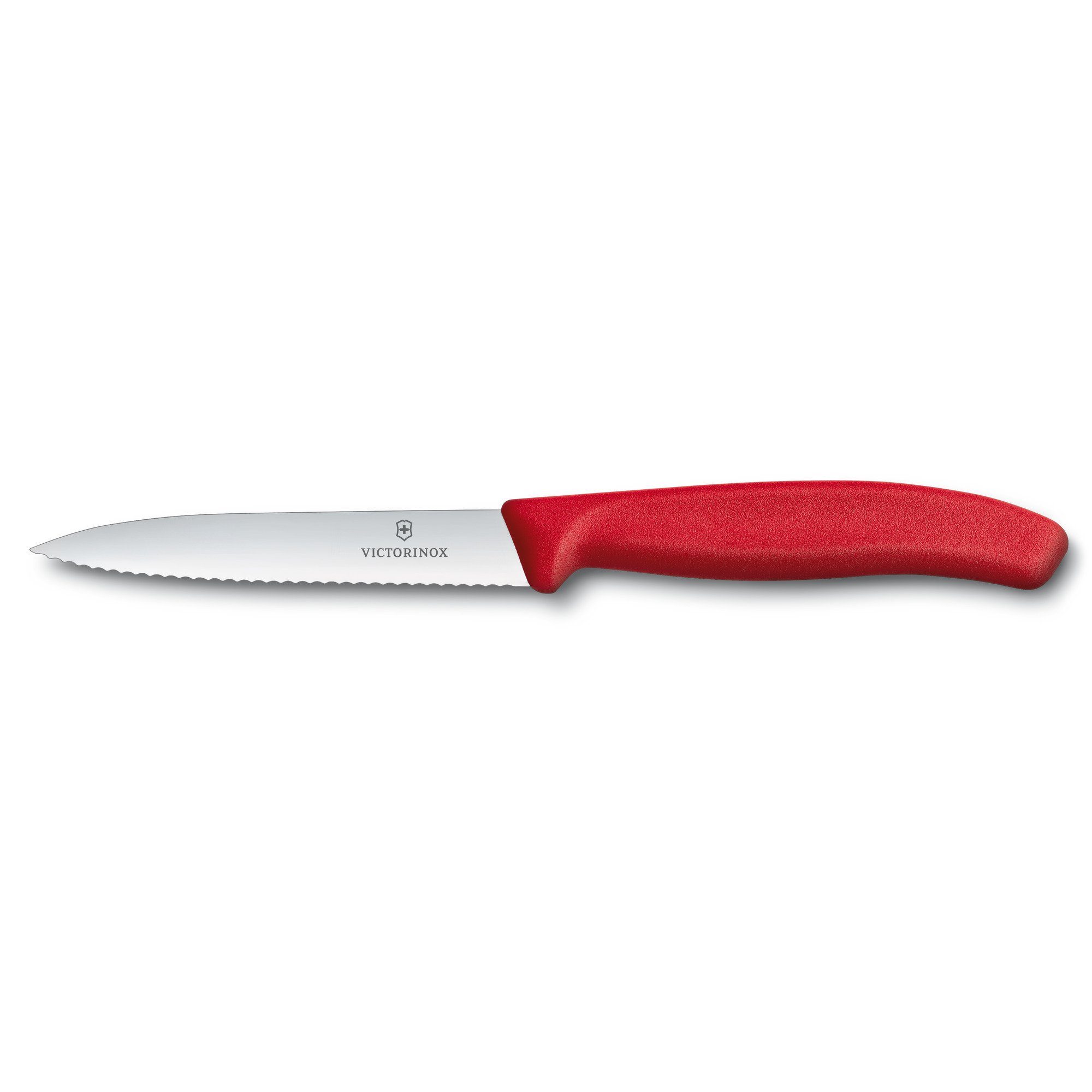 Victorinox Gemüsemesser Swiss Classic Gemüsemesser 10cm, Wellenschliff, farbig rot