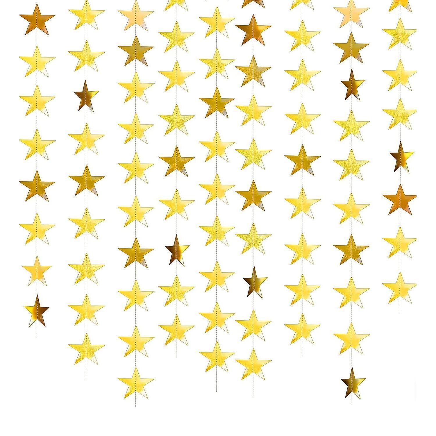LuxusKollektion Girlande Sternengirlande Gold 3St. 4m