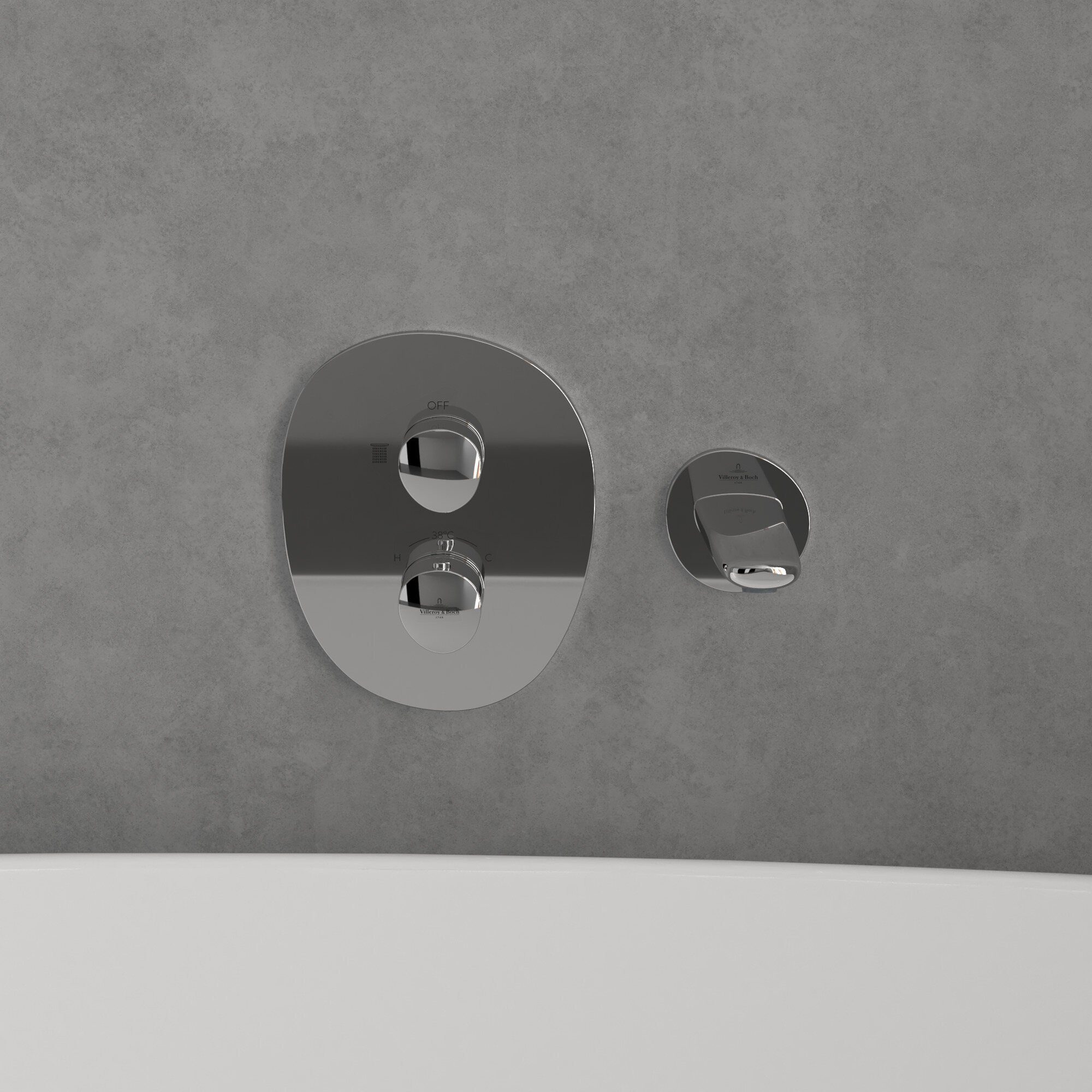 Unterputzarmatur Wandmontage Villeroy Boch - & Thermostat, Einwege-Mengenregulierung, mit Antao Chrom