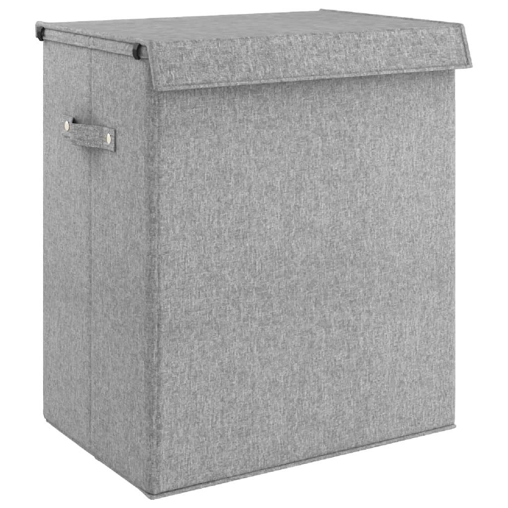 furnicato Wäschekorb mit 2 Fächern, grau, 51 x 34,5 x 59 cm (1 St)