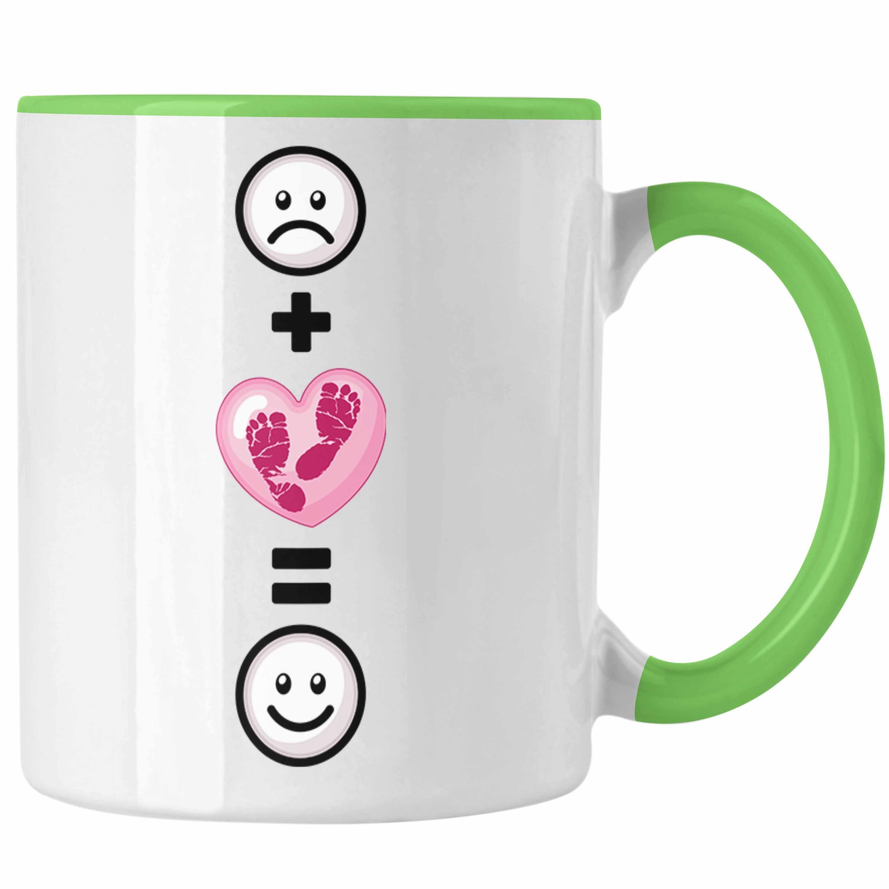 Trendation Tasse Baby Schwangerschaft Kinder Tasse Geschenk für Schwangere Frauen Lusti Grün