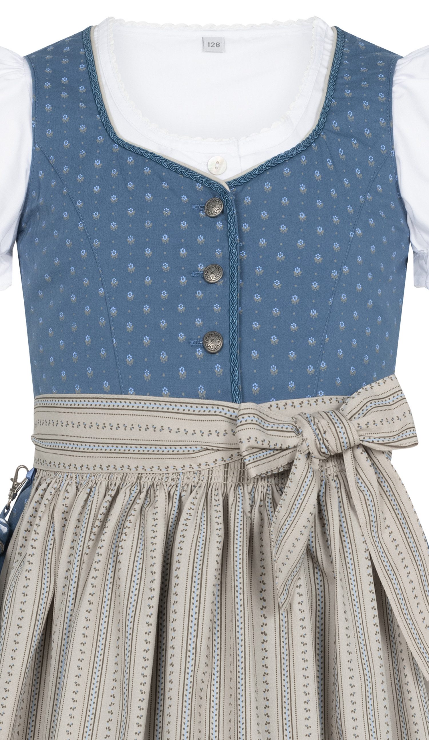 Nübler Dirndl Kinderdirndl Felicitas in Rauchblau von Nübler - Rocklänge knielang