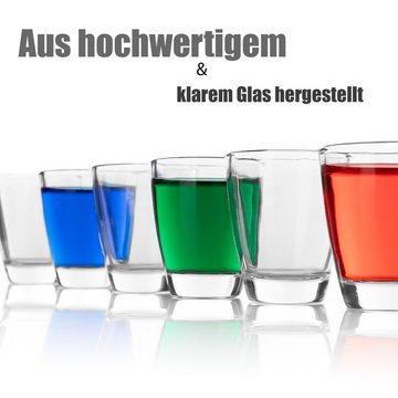 BigDean Schnapsglas 12 Stück Schnapsgläser 2cl Shotgläser klarem Glas mit dickem Boden, Glas