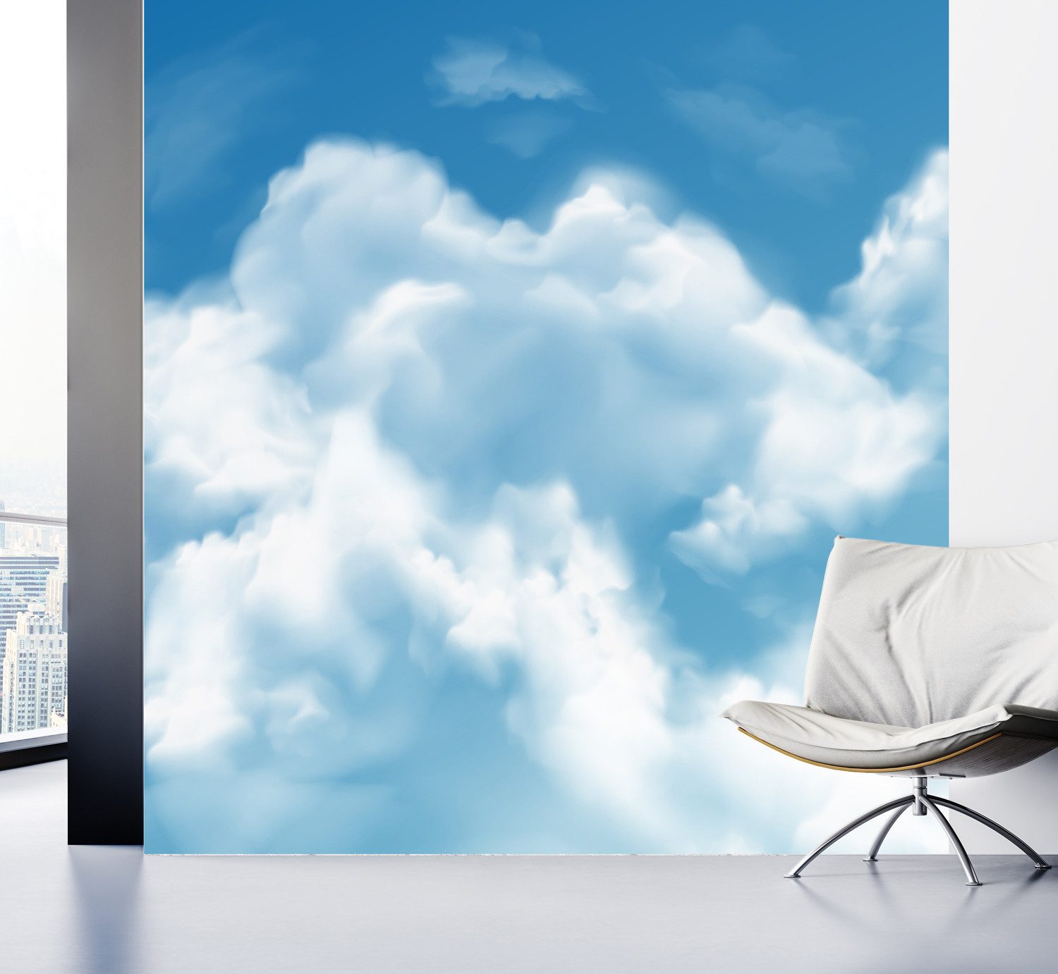 queence Fototapete Himmel, glatt, bedruckt, realistisch, Motiv, (3 St), Wandpaneele, selbstklebend, Tapete, Sticker, Wanddeko, XXL-Fotomotiv
