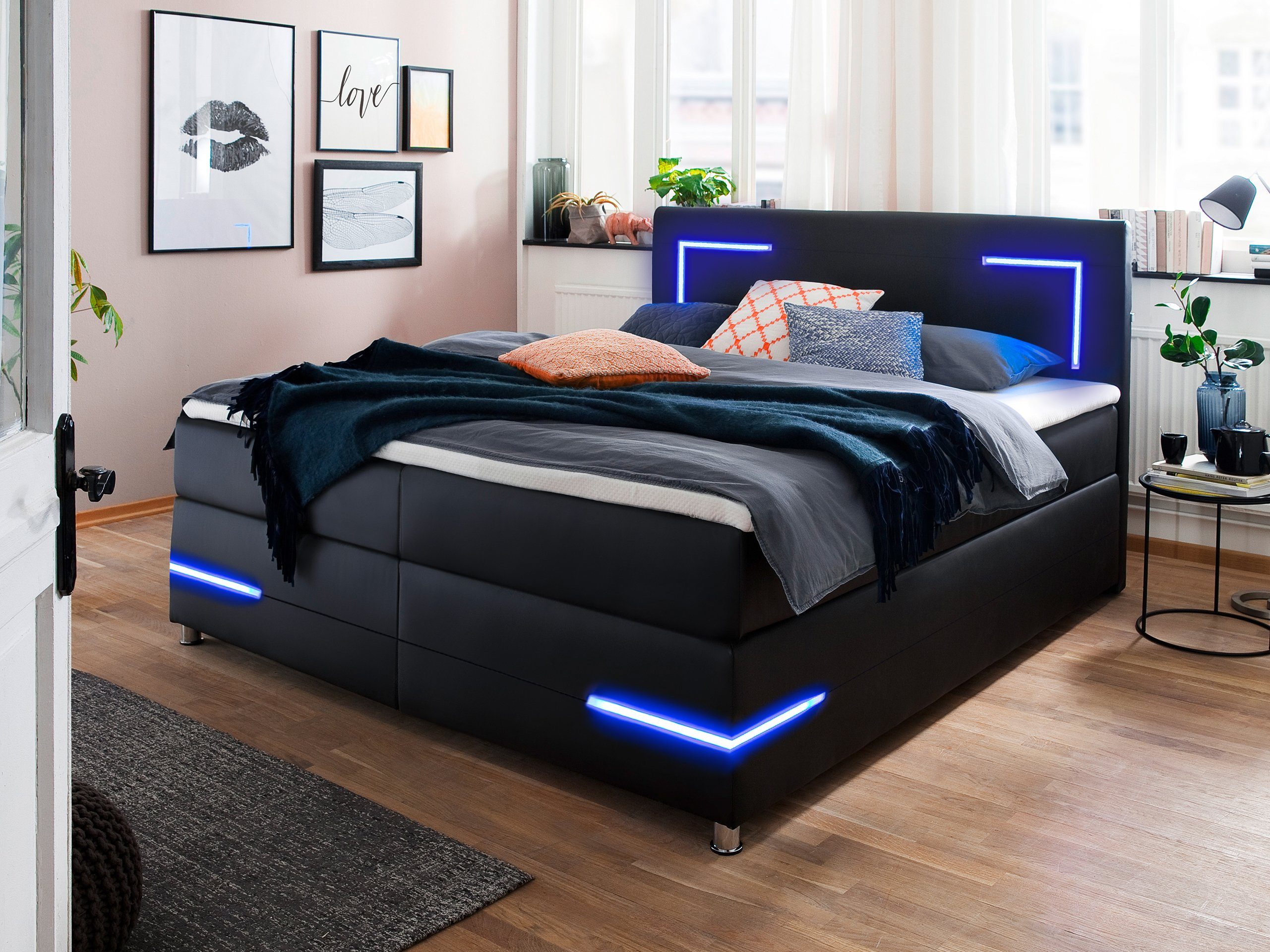 wonello Boxspringbett Lights 2.0, mit LED günstig online kaufen