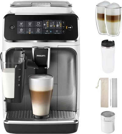 Philips Kaffeevollautomat 3200 Serie EP3243/70 LatteGo, inkl. gratis Genusspaket im Wert von UVP 49,99 €, weiß