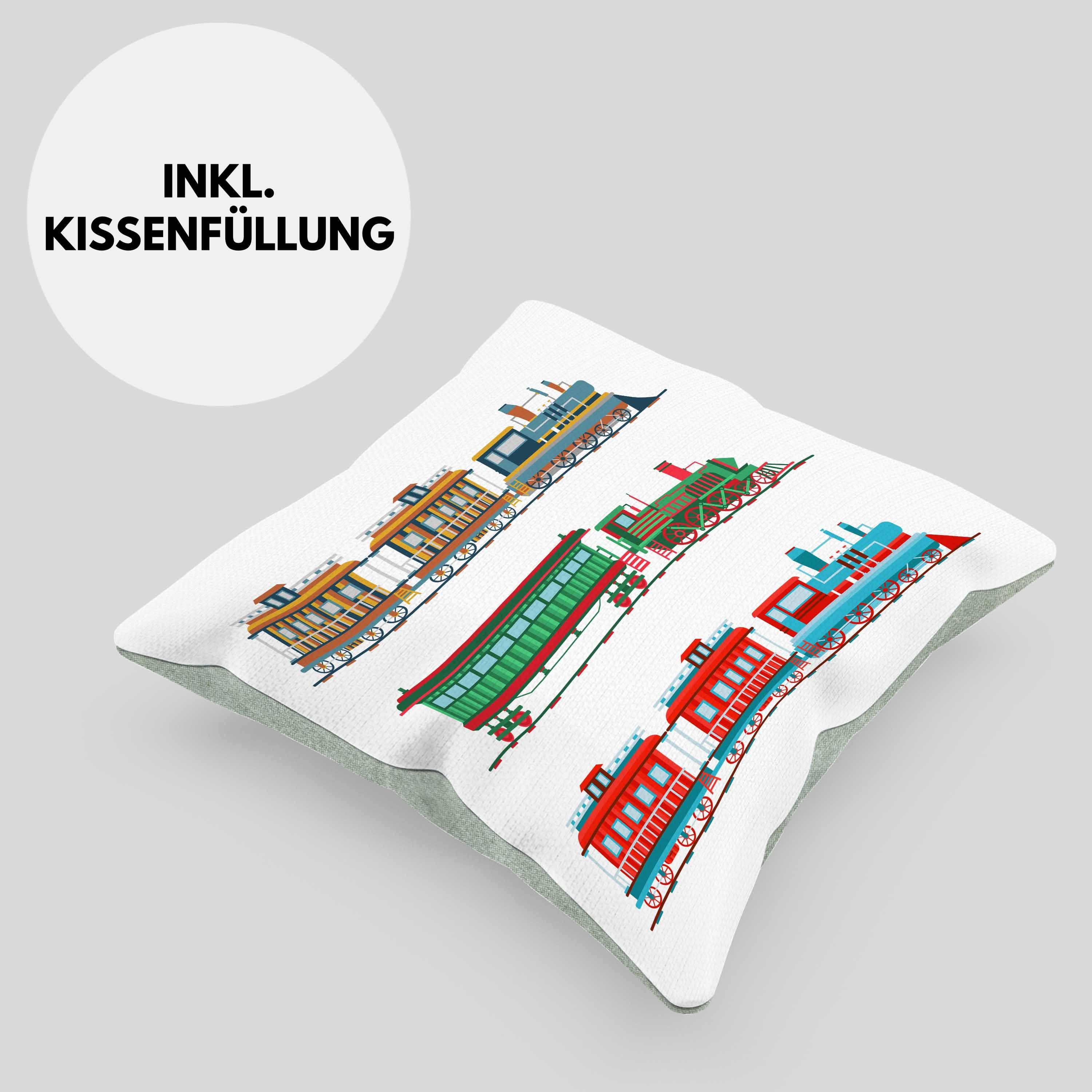 Lokomotive Lokführer Grün Spruch Eisenbahner Füllung Dekokissen 40x40 Züge Trendation mit - Geschenk Kissen Eisenbahn Dekokissen Geschenkidee Modelleisenbahn Trendation