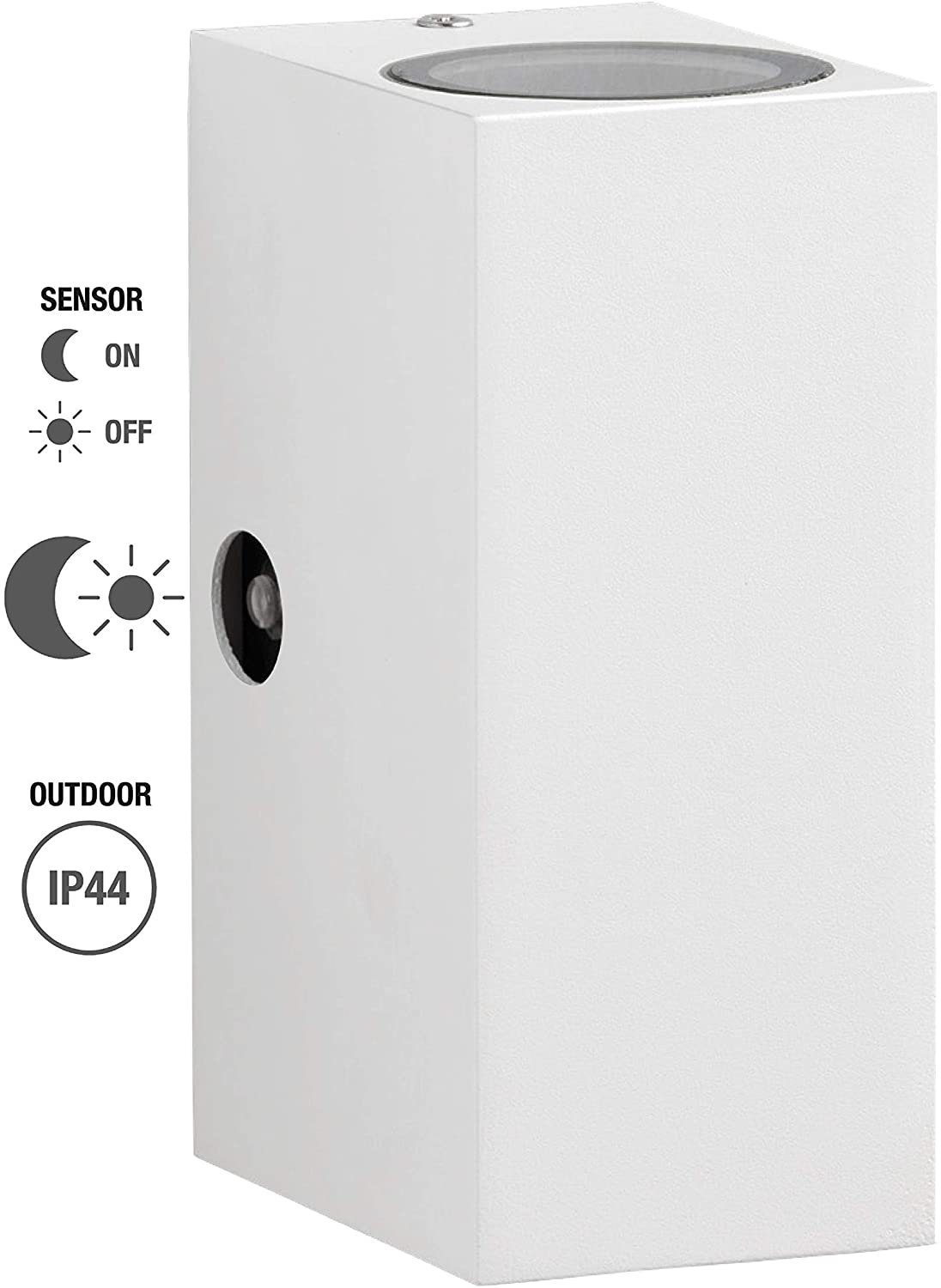 TRANGO LED Außen-Wandleuchte, Helligkeitssensor, 8013-SSWL LED UP & DOWN IP günstig online kaufen