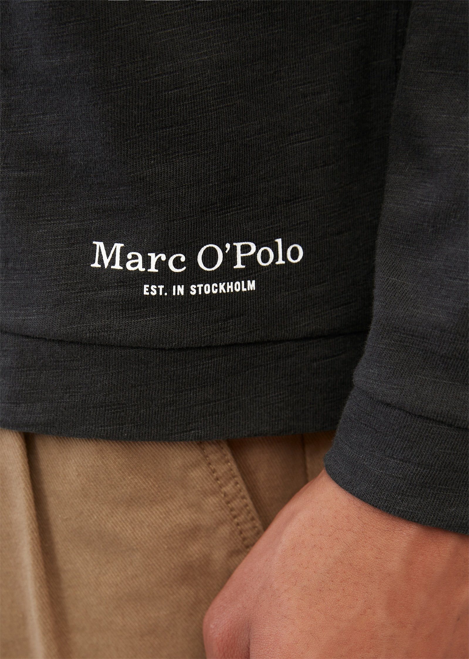 Bio-Baumwolle schwarz O'Polo aus reiner Langarmshirt Marc