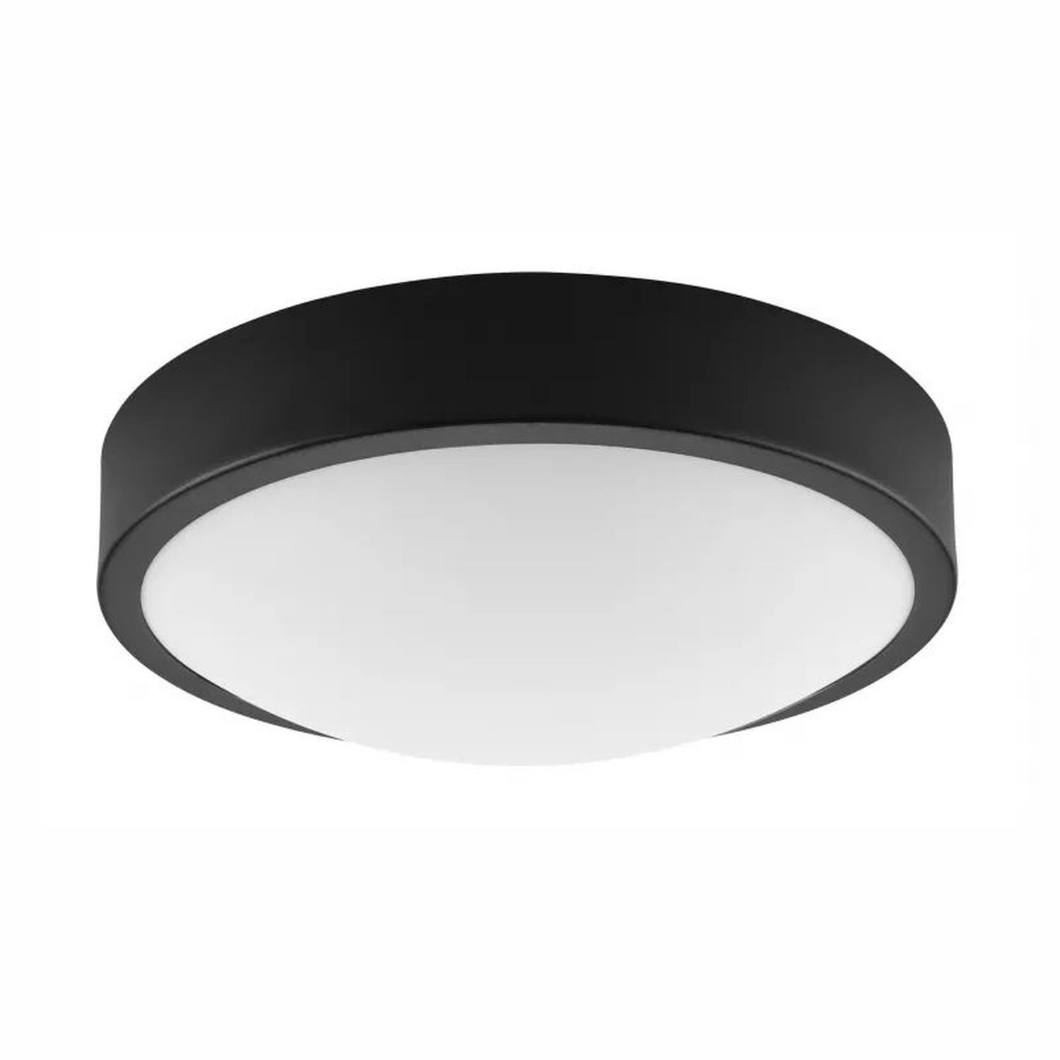 Licht-Erlebnisse Deckenleuchte TREBTER, ohne Leuchtmittel, Glas Metall E27 rund Ø 26 cm Schwarz Weiß Deckenlampe