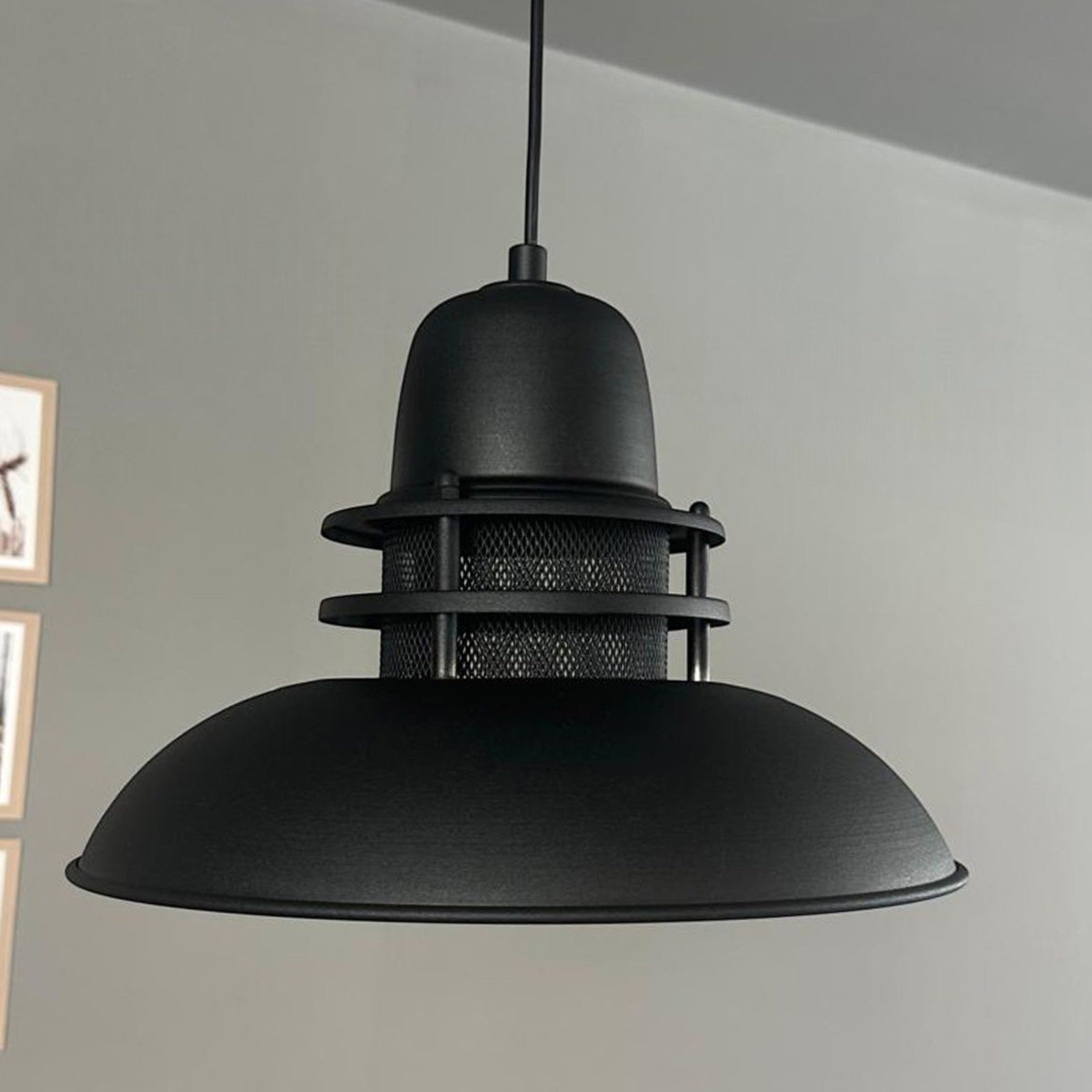 Bamyum Pendelleuchte Bamyum Hängelampe Metall Ø34 cm E27 Retro Lampe, ohne Leuchtmittel – Bild 5 von 5
