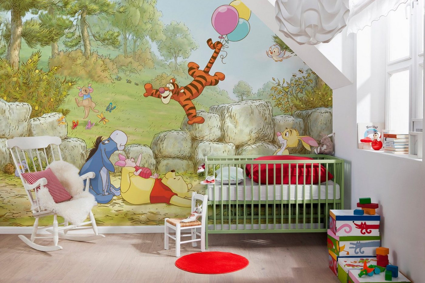 Komar Fototapete »Winnie Pooh Ballooning«, glatt, bedruckt, Comic, (Set), ausgezeichnet lichtbeständig-HomeTrends