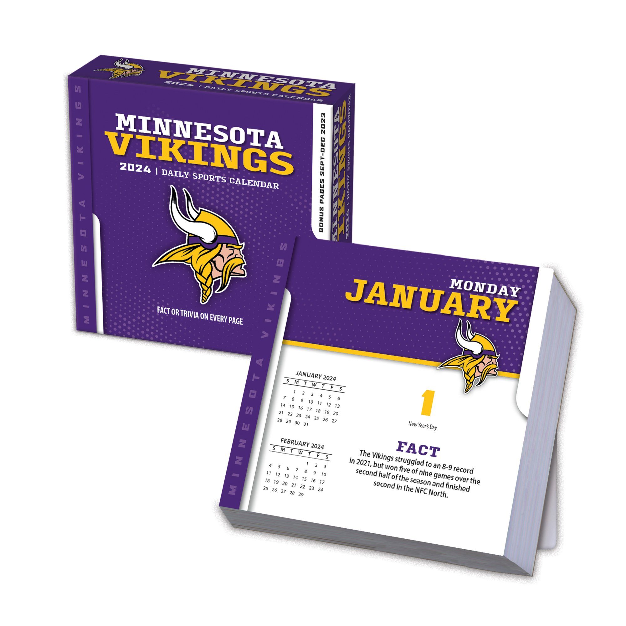 Turner Tischkalender Minnesota Vikings - NFL - Tages-Abreißkalender 2024
