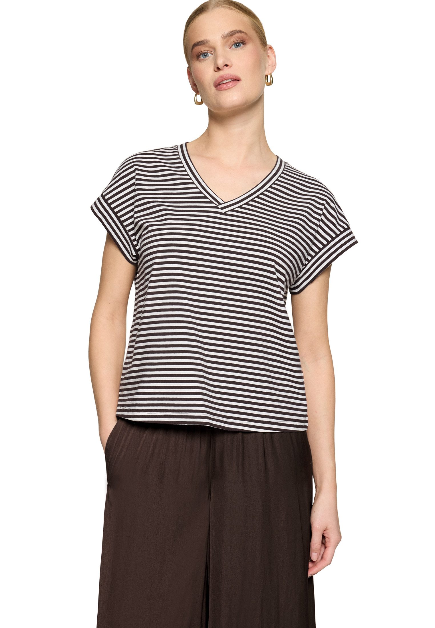 Zero Kurzarmshirt Damen mit V-Ausschnitt (1-tlg) Material