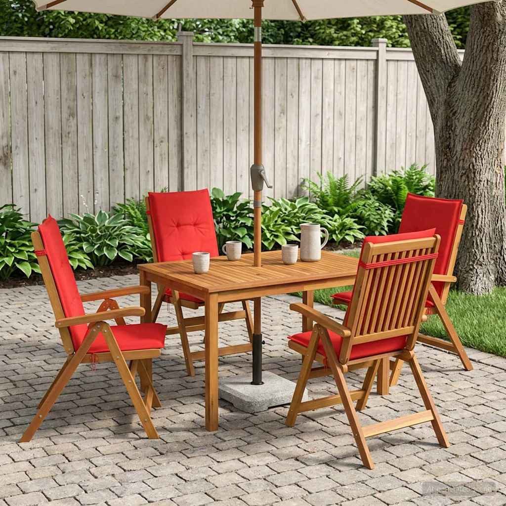 vidaXL Gartenlounge-Set 5-Piece Garden Dining Set Natur Massivholz