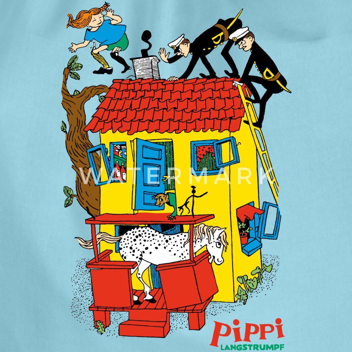 Spreadshirt Turnbeutel Pippi Langstrumpf Villa Kunterbunt Turnbeutel (1-tlg)