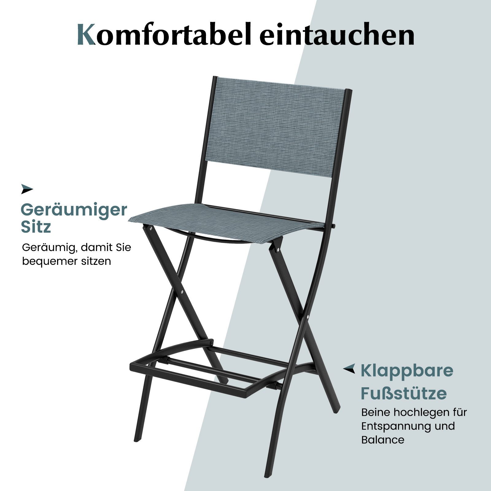 COSTWAY Gartenstuhl (2 St), Barhocker klappbar günstig online kaufen