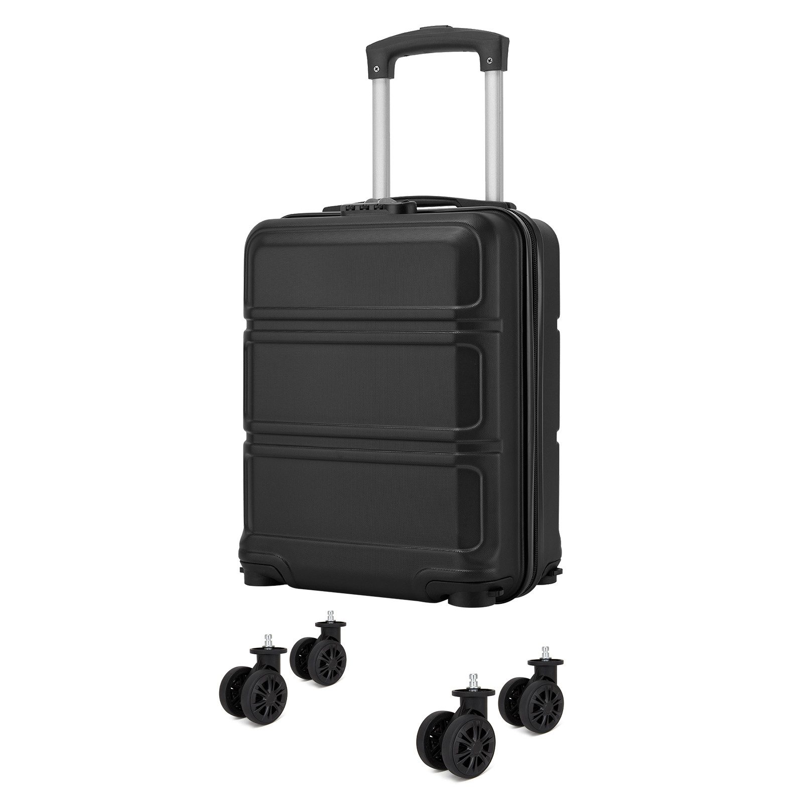 KONO Handgepäckkoffer mit abnehmbaren Rollen Leichter Kabinenkoffer (ABS+PC)
