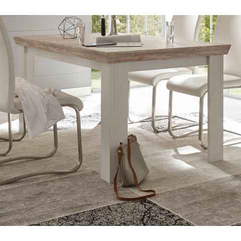 Furn.Design Esstisch Rovola (Tisch in Pinie weiß mit Oslo-Pinie, 160 x 90 cm, bis 6 Personen), Landhausstil