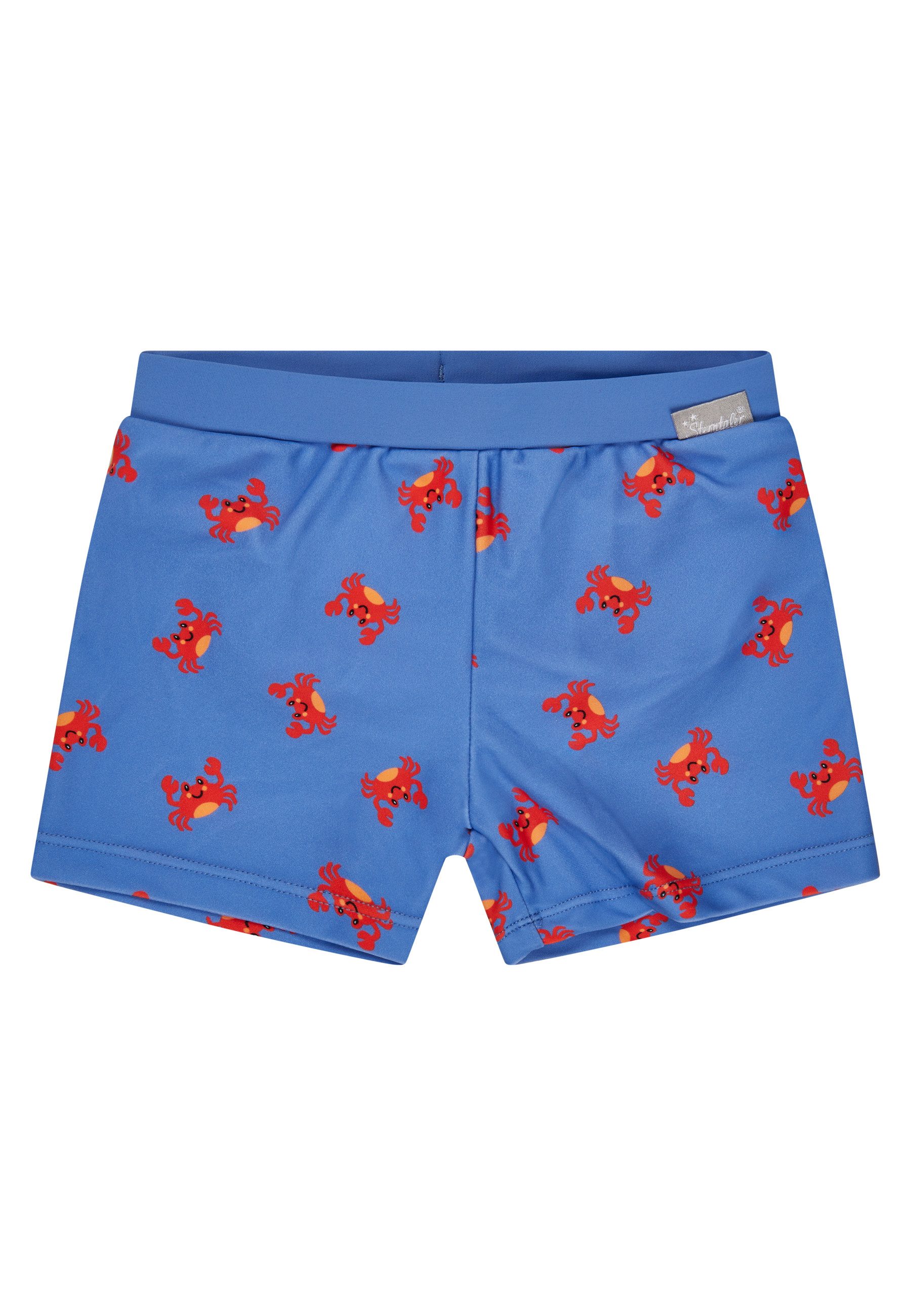 Sterntaler® Badehose UV-Schutz 50+ Badeshorts Krabbe (1-St) Badeshorts mit Krabben-Muster & Kordel, Windeleinsatz bis 86/92