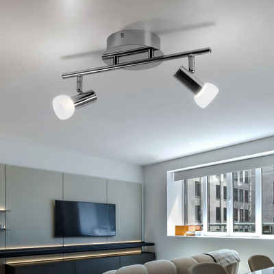 EGLO LED Deckenspot, LED-Leuchtmittel fest verbaut, Warmweiß, LED Deckenleuchte chrom Deckenlampe Wohnzimmer 2 flammig, mit