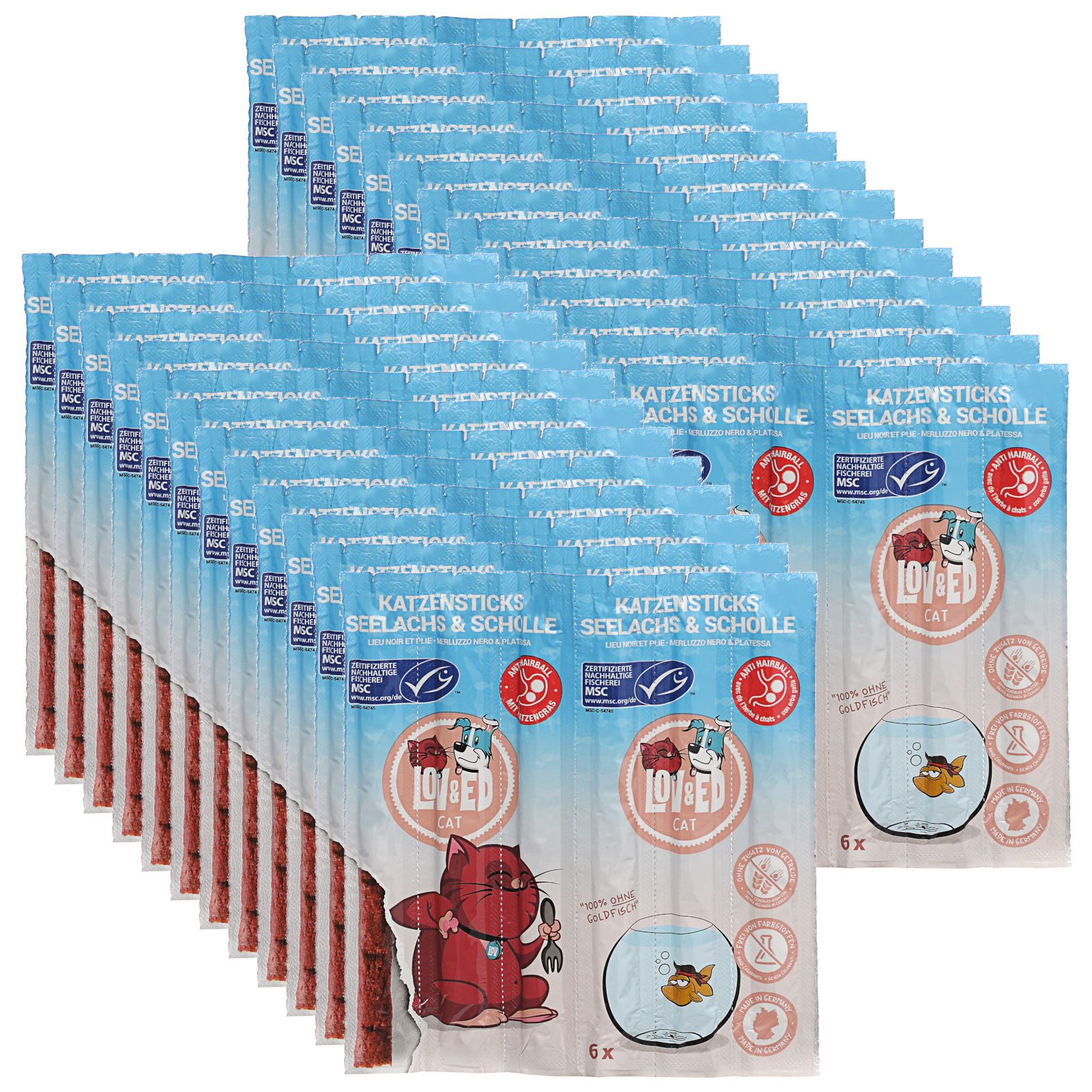 Lov&Ed Cat, Katzensticks Seelachs & Scholle, 25x 30 g, Snack für: Katze
