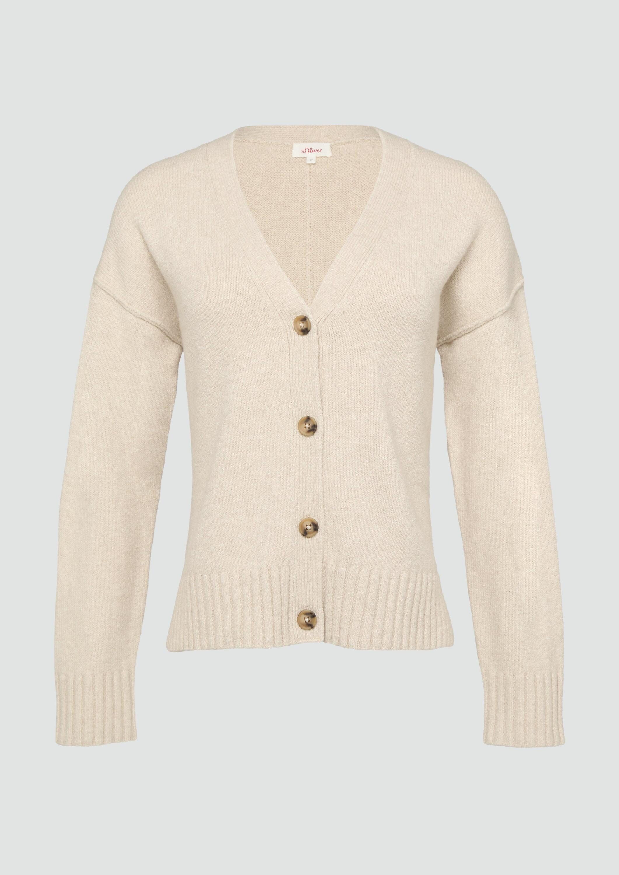 s.Oliver Cardigan Strickjacke Strickjacke mit Ziernähten und Schlitz am Saum