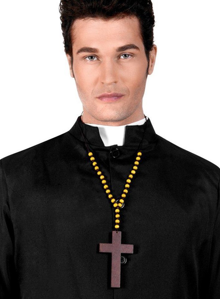 Boland Kostüm Kreuzkette mit Holzkreuz, Kreuz mit Kette für Pfarrer oder Pr günstig online kaufen