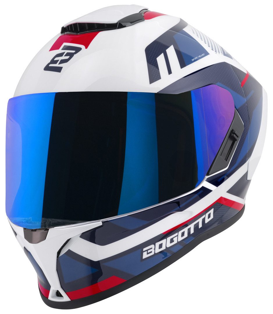 Bogotto Motorradhelm Phantom Codex Fiberglass Helm, Vorbereitet Für Kommunikationssystem,notfallsystem-polsterung (eq