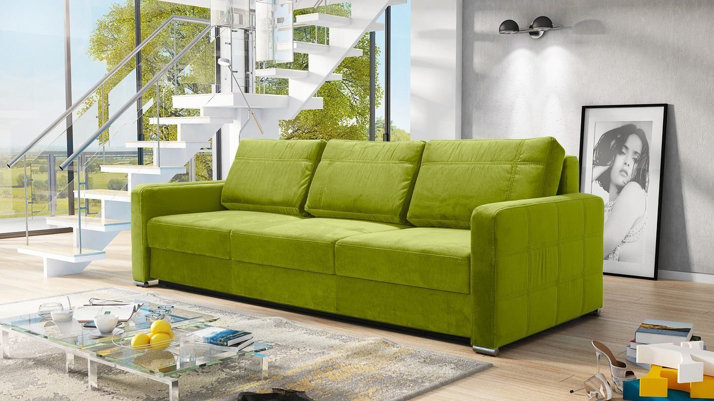 JVmoebel Sofa, Mit Bettfunktion Grün