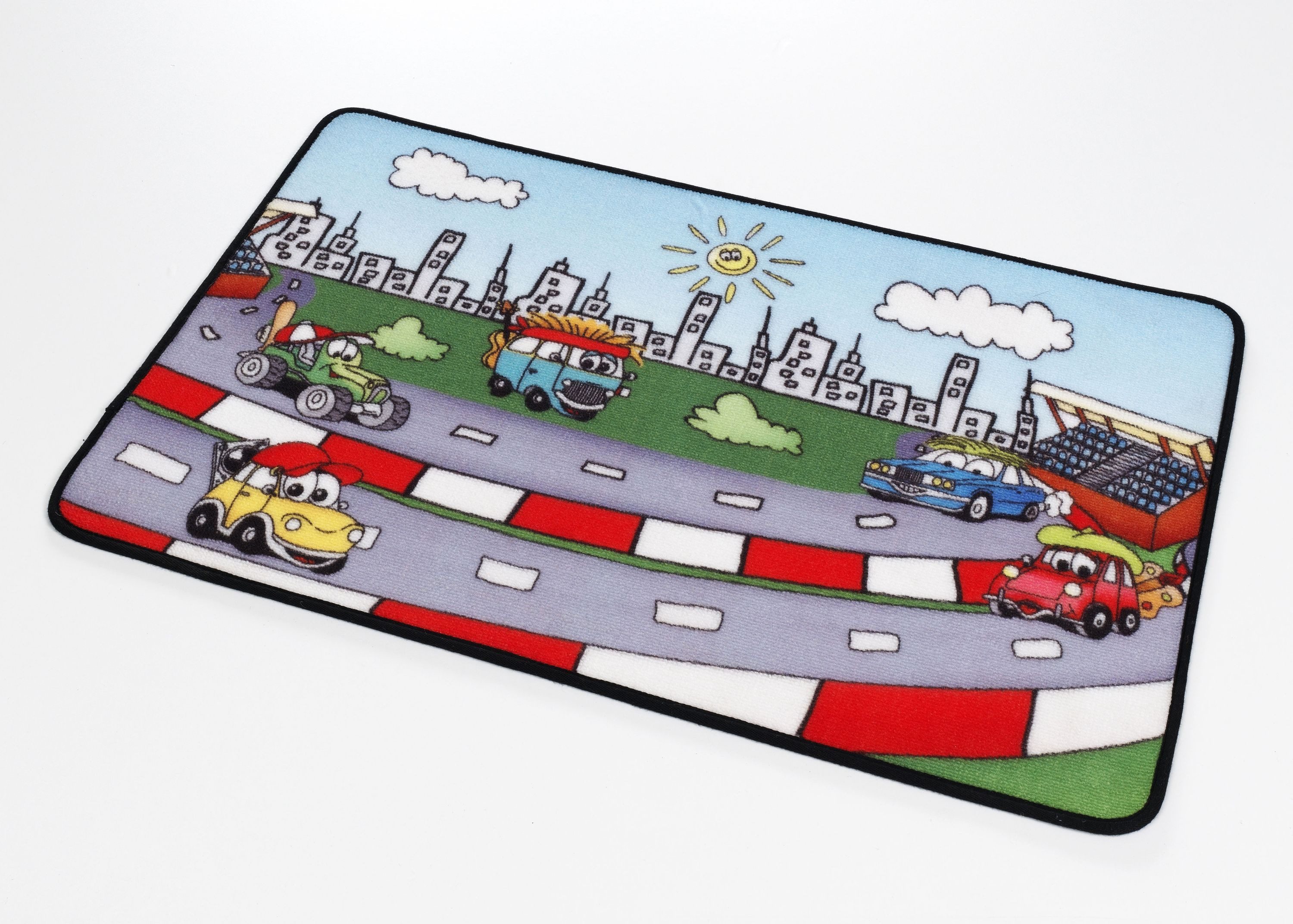 Böing Carpet Kinderteppich Straßenteppich Rennbahn Autos, rechteckig