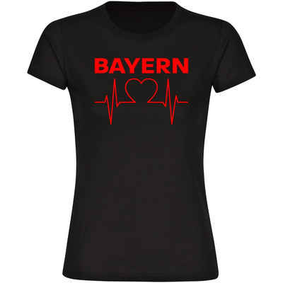 multifanshop T-Shirt Damen Bayern - Herzschlag - Frauen