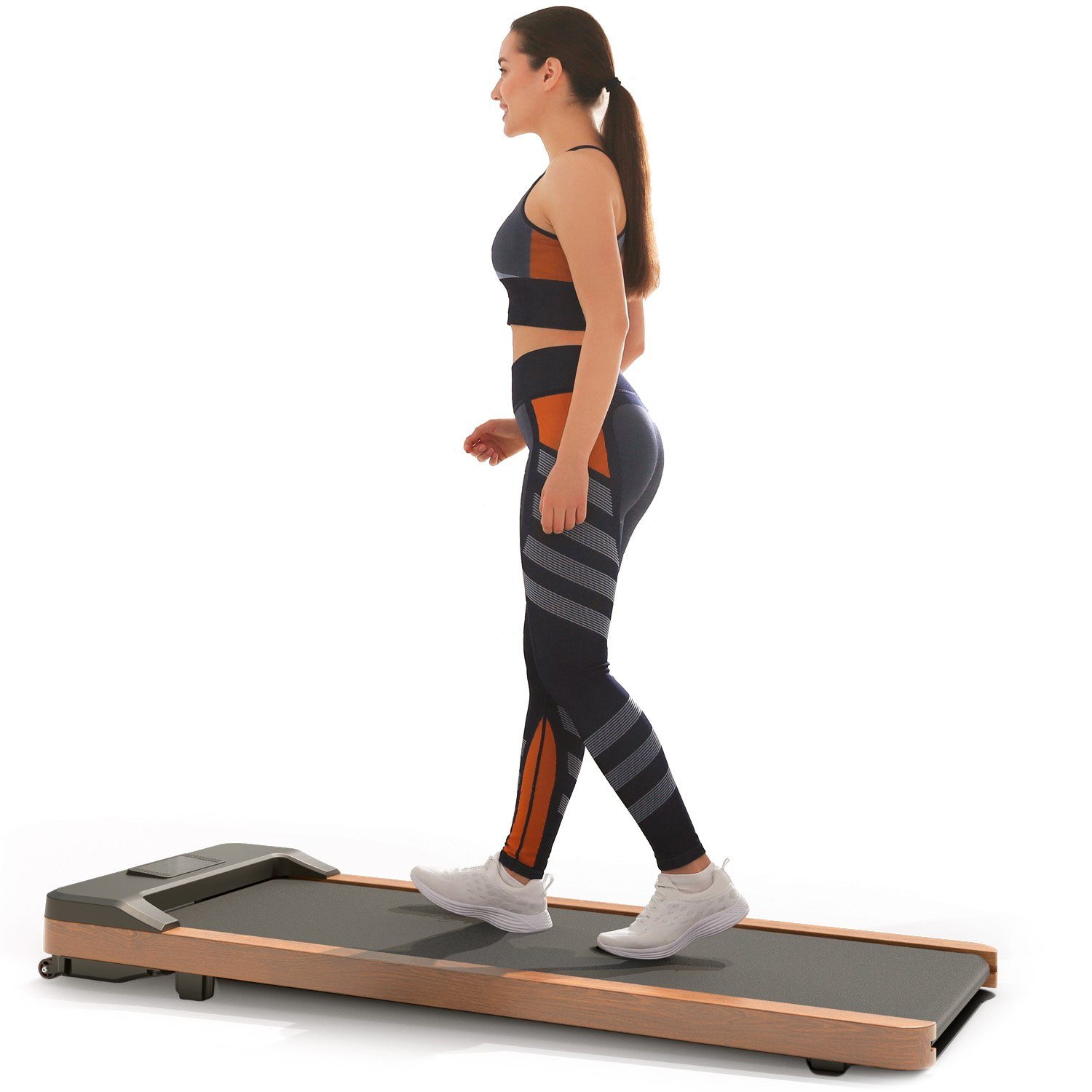 Letix Sports Laufband DeskWalk Motorisiertes Fitnessgerät (mit LCD-Display, Schreibtisch Heimtrainer Elektrisch für zu Hause und Büro) Holz-Optik