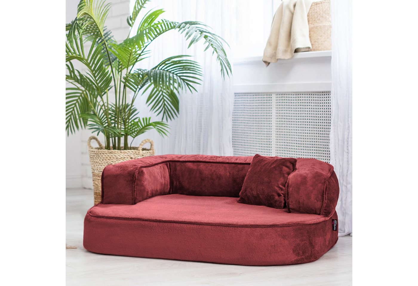 Thumbnail - tierlando® Tierbett Orthopädisches Hundesofa SHARLEEN VISCO PLUS kuscheliger Teddystoff