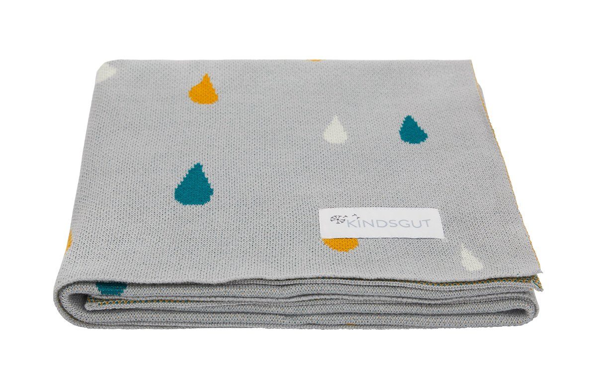 Kinderdecke, KINDSGUT, weiche Baby-Decke, Regentropfen günstig online kaufen