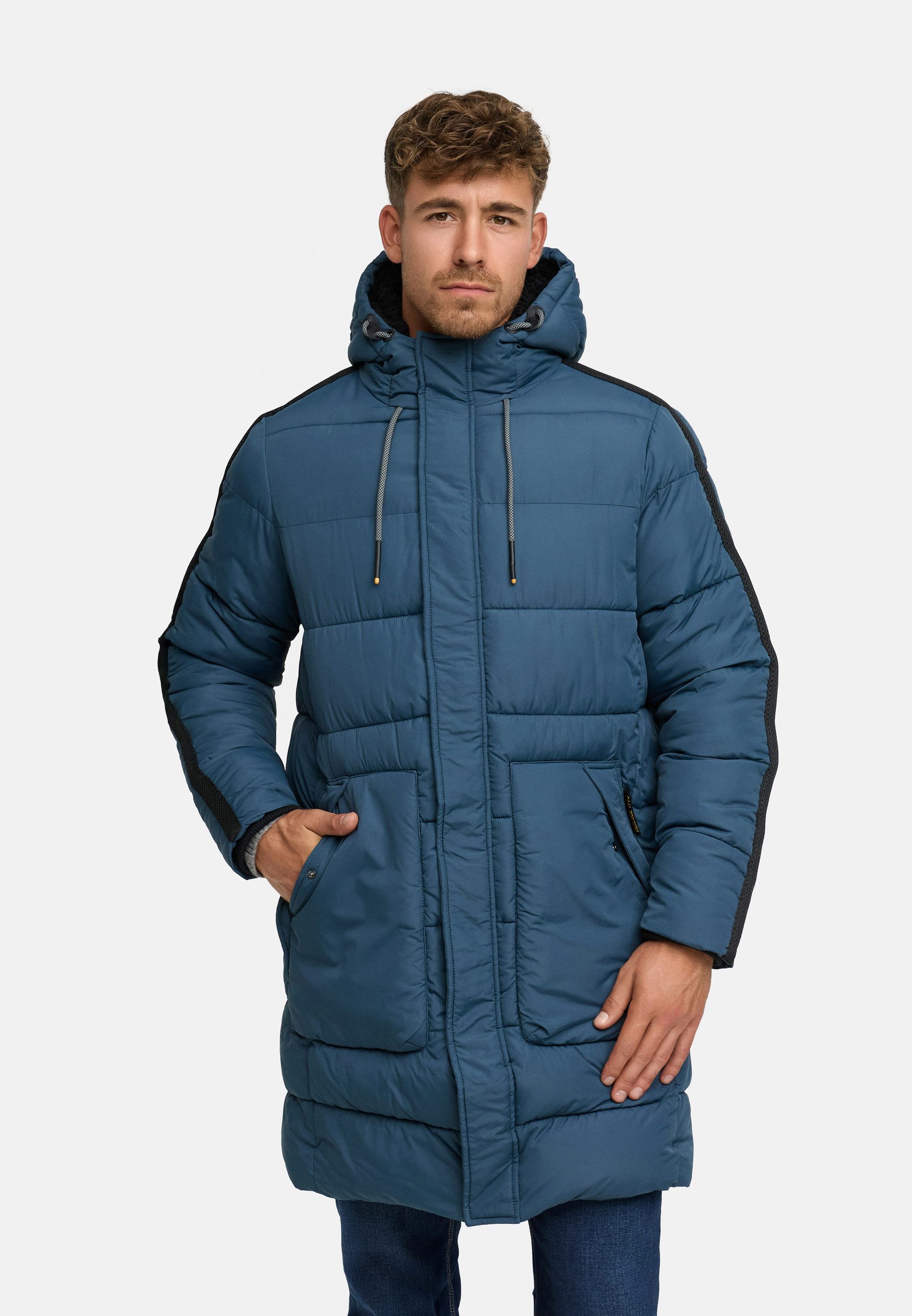 Indicode Wintermantel Herren INKenter Parka Winter Herrenjacke mit Kapuze und warmem Fleecefutter