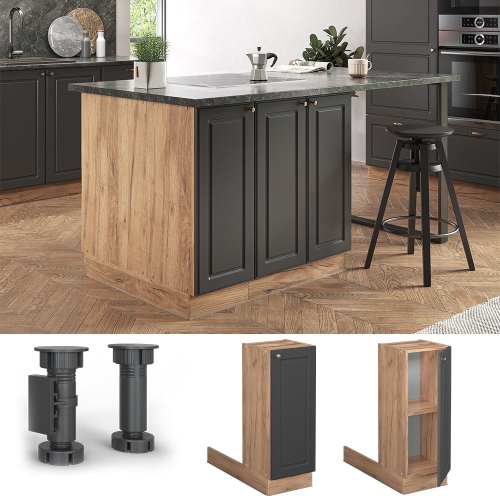 Vicco Unterschrank Fame-Line, Anthrazit-Gold/Goldkraft Eiche, 30 günstig online kaufen