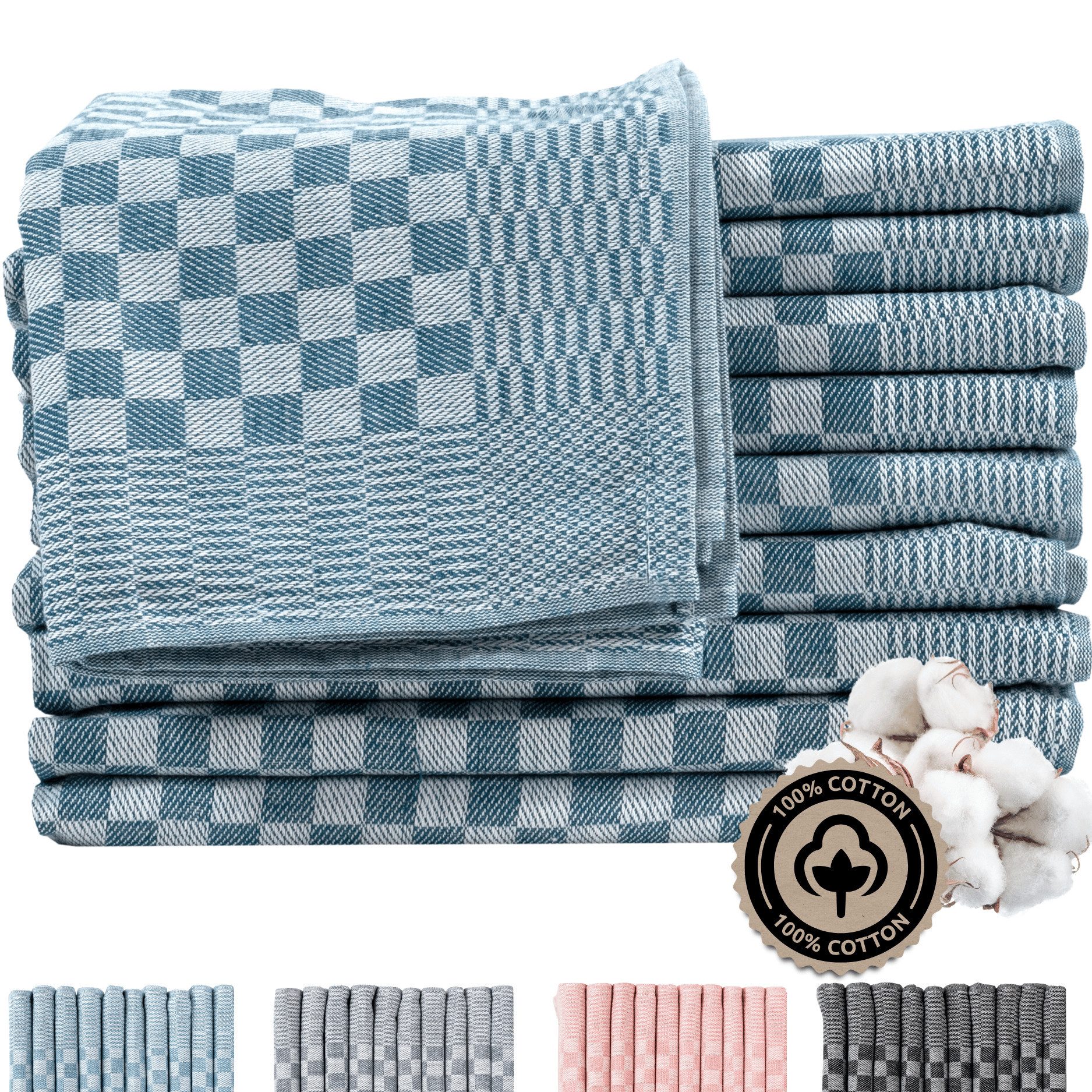 Zestri Geschirrtuch Zwirn-10er Set Grubenhandtücher 50x70 günstig online kaufen
