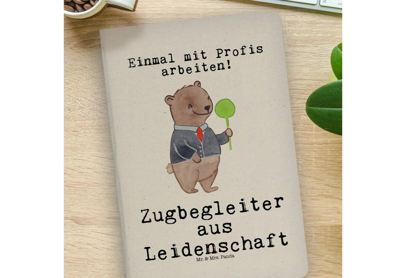 Thumbnail - Mr. & Mrs. Panda Notizbuch Zugbegleiter Leidenschaft - Transparent - Geschenk, DIN A4 Planer, DI Mr. & Mrs. Panda, Langl...