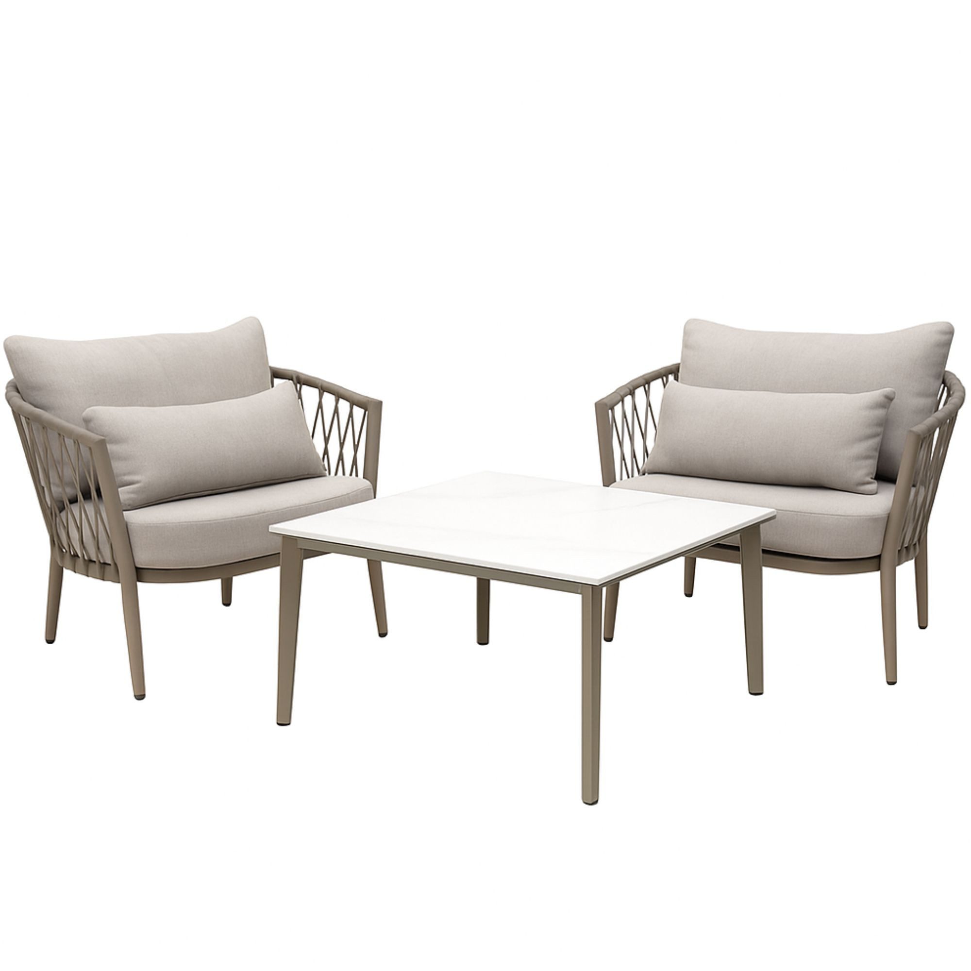osoltus Gartenlounge-Set osoltus Vienna Lounge Gartenmöbel 2 Sessel und 1 Tisch salbei grün