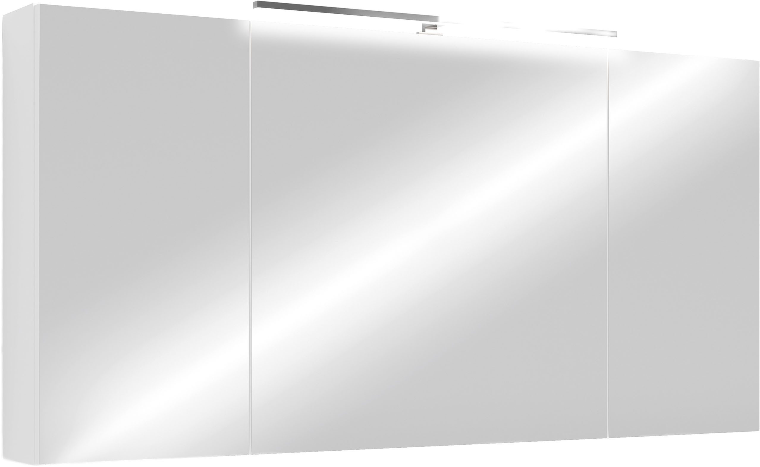 byLIVING Spiegelschrank Serie Spree, in vielen Breiten erhältlich Soft-Close, LED Beleuchtung mit Schalter- und Steckdosenbox