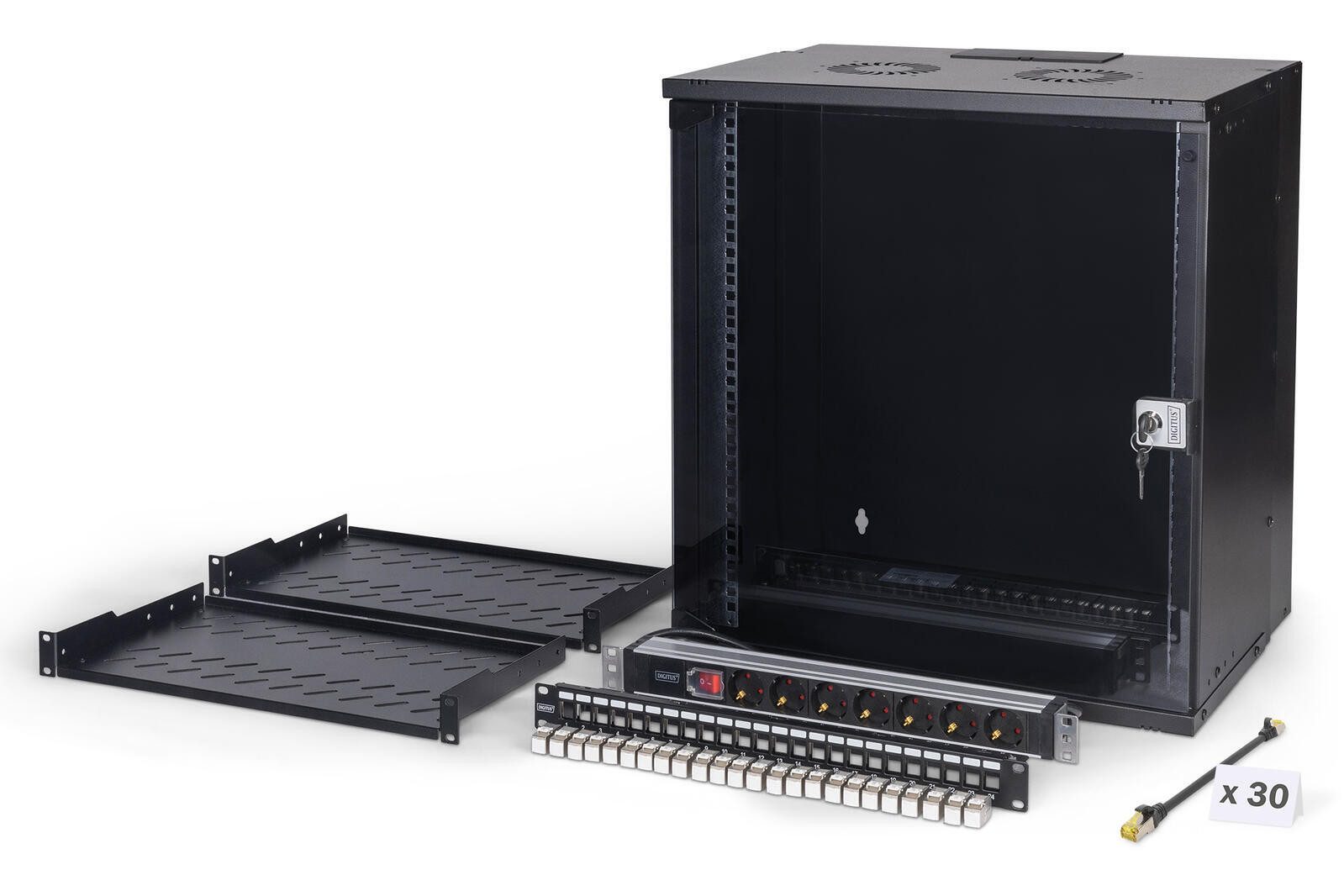 Netzwerkschrank Netzwerk-Set SOHO Pro, 483 mm (19) - 12HE, 540 x
