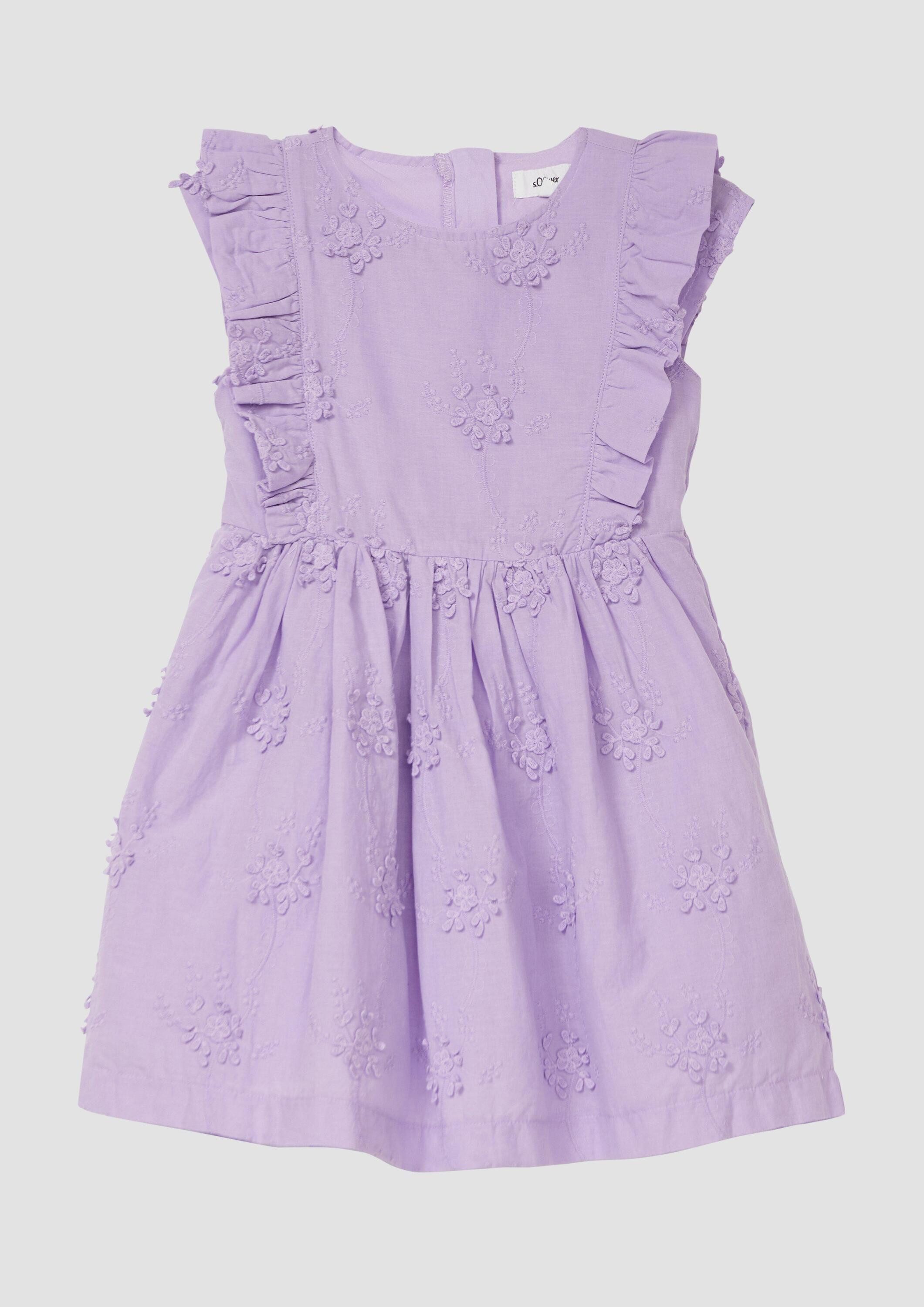 s.Oliver Minikleid Kleid Kurzes Kleid mit Flügelärmeln und floraler Stickerei