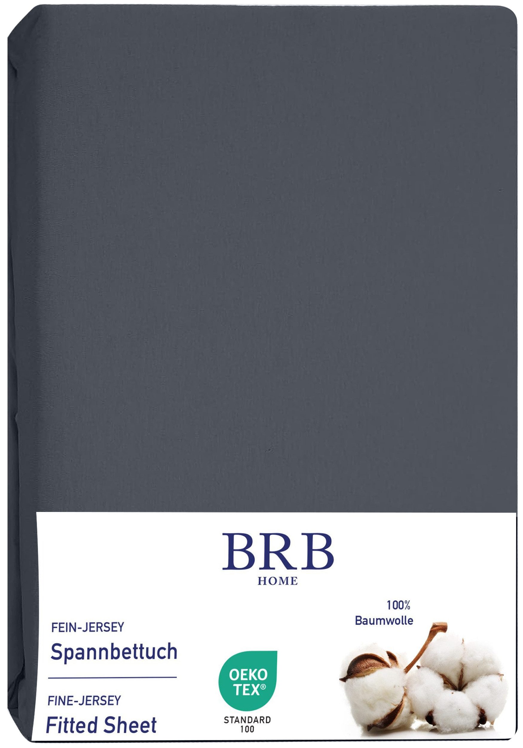 BRB HOME Spannbettlaken Spannbettuch Jersey Baumwolle Bettlaken Betttuch Mo günstig online kaufen